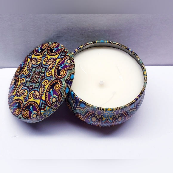 ROSEMARY Scented Mini Tin Jar Soy Wax Candles, Aromatherapy candles, 2oz(4 pack) - Picture 5 of 7